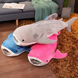 热销毛绒动物玩具彩色鲸鱼毛绒公仔毛绒鲨鱼鱼玩具毛绒海洋动物毛绒儿童玩具