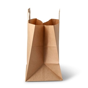 Sacs en papier recyclé écologiques grande taille 26x17x25cm couleur kraft jetables - Product Image 3