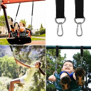 Kit de correas colgantes <span class=keywords><strong>para</strong></span> columpio con <span class=keywords><strong>dos</strong></span> mosquetones de aleación de zinc resistentes correas de árbol de hamaca <span class=keywords><strong>para</strong></span> columpios y hamacas - Product Image 5