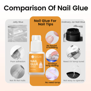 UR SUGAR 10ml <span class=keywords><strong>Colle</strong></span> adhésive forte à séchage à l'air pour <span class=keywords><strong>faux</strong></span> <span class=keywords><strong>ongles</strong></span> et formule douce, dissolvant rapide pour <span class=keywords><strong>ongles</strong></span> en acrylique <span class=keywords><strong>sans</strong></span> dommage - Product Image 2