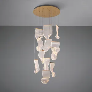 크리스탈 럭셔리 홈 거실 계단 교수형 램프 LED 펜던트 조명 스타일 라운드 유리 장식 북유럽 현대 황금 80