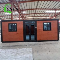Maison conteneur préfabriquée de luxe personnalisable de 20 pieds à toit plat, portable et extensible, nouvelle version améliorée