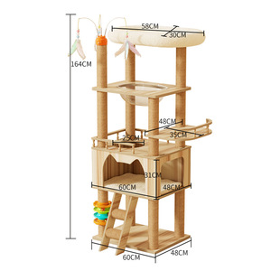 Multi Level Modern Classic <strong>Cat</strong> <strong>Tree</strong> with Natural Wood and Sisal Scratching Post Condo &amp; Perch for Indoor <strong>Cats</strong> and <strong>Cat</strong> Climbing - Product Image 6