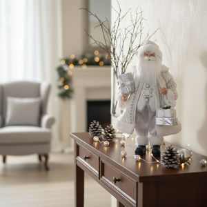 Statua <span class=keywords><strong>di</strong></span> Babbo Natale Grande Personalizzata, Design Europeo Bianco per Famiglie - Product Image 2