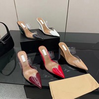 Chaussures à talons aiguilles sexy personnalisables pour femmes, escarpins transparents à bout pointu, sandales à talons hauts pour soirées et clubs, fournisseur d'usine OEM