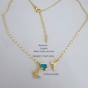 Collar con colgante de tulipán de diamante amarillo rosado de joyería de acero inoxidable chapado en oro de moda para mujer SongYi - Product Image 6