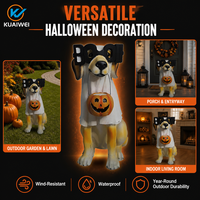 Statue de chien fantôme d'Halloween KW avec lunettes BOO, citrouille LED en résine, faite à la main, non toxique, logo personnalisable, décoration étanche