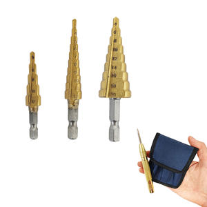 3Pcs <b>Titanium</b> Step <b>Drill</b> <b>Bit</b> Set Hex Handle for Metal Working Metric Sizes Multi Hole Drilling Reaming Tool - Product Image 5