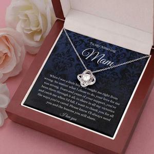 UIONEN Vente en gros Collier Nœud d'amour « À ma Maman Incroyable » avec carte personnalisée, plaqué platine, cadeau Fête des Mères, faible MOQ, OEM ODM - Product Image 4