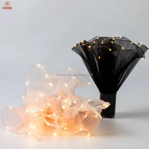 EMOER Yarn Net Flower Gift Packaging Supplies with led lights