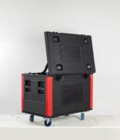 Valise de transport robuste en PEHD moulé, empilable, avec verrouillage papillon et roulettes, pour le transport de tous types d'équipements de scène et de musique