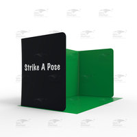 Fond vert personnalisé en forme de U pour la photographie, toile de fond en tissu vert pour la vidéo