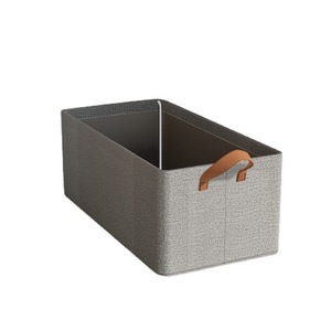 Lemari pakaian lipat, kotak penyimpanan Linen katun dengan bingkai baja & pegangan untuk lemari mainan dapat ditumpuk pengatur pakaian 26L - Product Image 1