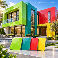 Panneau composite en aluminium brillant de 4 mm, couleur personnalisée, pour aménagement de magasins sur mesure