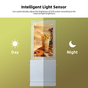 55 inch staande dubbelzijdige 4K touchscreen met <span class=keywords><strong>350</strong></span>+700 nits zonbestendig reclamedisplay voor winkels - Product Image 5
