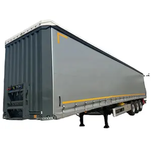 Van Semi Trailer Curtain Side Semi Trailer 3 Axles Side 40 Ft Curtain Trailer With Cold Resistant
