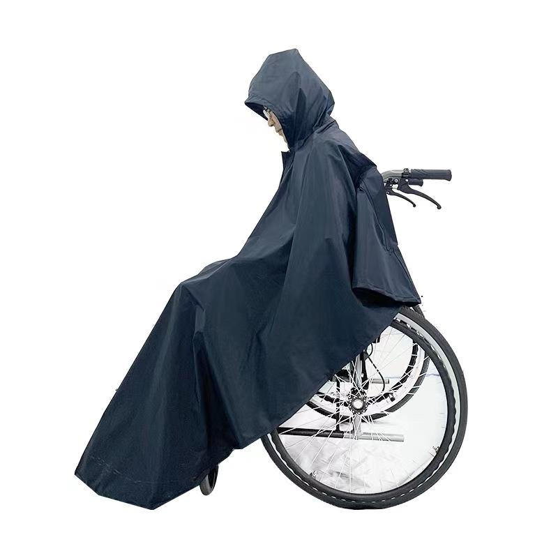 Poncho de pluie bleu marine pour fauteuil roulant