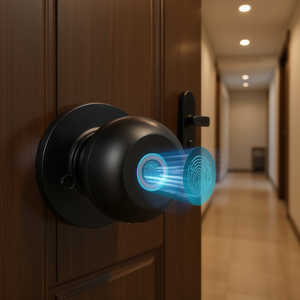 Pomo de Puerta Inteligente Biométrico Negro con Control por App Bluetooth y Cerradura de Huella Digital de Fácil Instalación para Hogar, Dormitorios y Apartamentos - Product Image 2