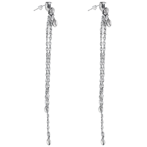 Pendientes de Moda para Mujer, Diseño de Cadena Larga, Acero Inoxidable 316L, Baño de Oro PVD, Resistentes y Sostenibles, para Fiesta - Product Image 2