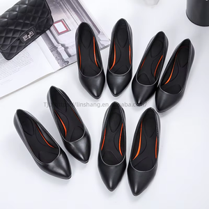 New High-heeled Stiletto Pointy Professional All Match Working Women's Single Black <b>Leather</b> Dress Shoes Women - Product Image 1