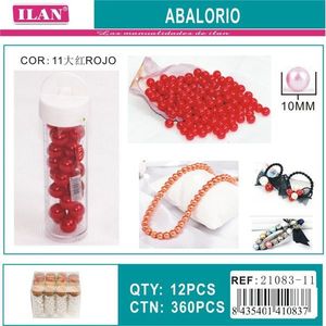 Perline Ilan Abalorio 10mm Rosse Rotonde per Creazione di Gioielli, 12 Pezzi per Tubo - Product Image 3