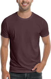 Người Đàn Ông Của Mềm Tre Và Cotton T-Shirt Crew Cổ Cơ Bản Giản Dị Chất Lượng Cao Ngắn Áo Thun - Product Image 6