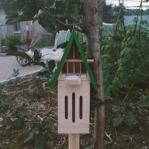 บ้านผีเสื้อไม้พร้อมที่ให้อาหาร ตกแต่งสวนแบบแขวน กล่องทำรังสำหรับผีเสื้อ ผึ้ง แมลง ผีเสื้อผีเสื้อปีกผีเสื้อ - Product Image 3