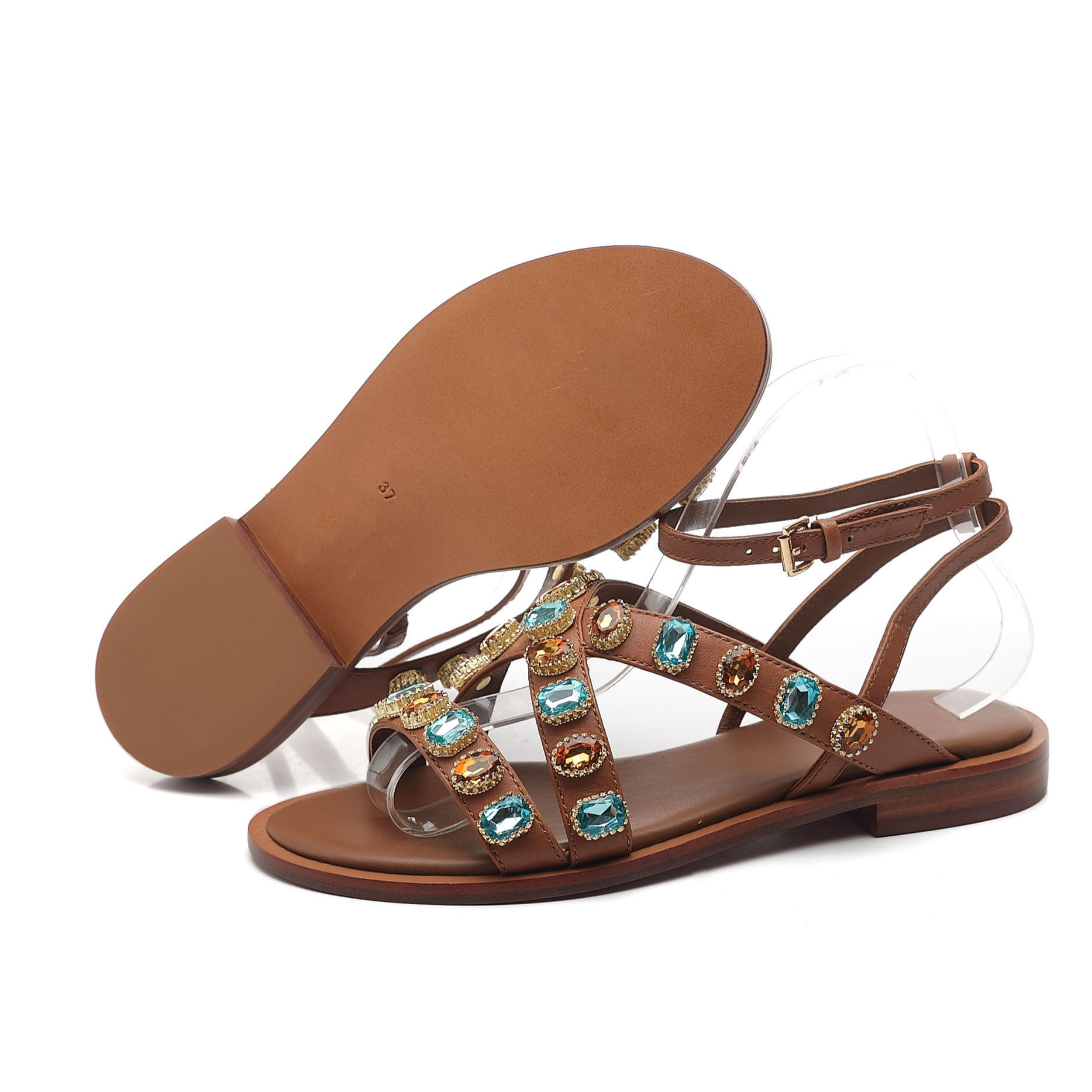 Amazon.com: Hinyyrin Sandalias con piedras de bisutería, disponibles en 13  colores, sandalias bajas para mujer, estilo pata de gallo. : Ropa, Zapatos  y Joyería