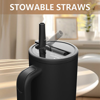 Nouvelle conception 2025 Tasse de voyage isotherme en acier inoxydable 40 oz avec couvercle à paille pliable