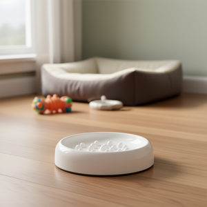 Tazón de Alimentación Lenta de 0.25 L, Diámetro 18 cm, Blanco, Plato para Perros y Gatos - Product Image 3