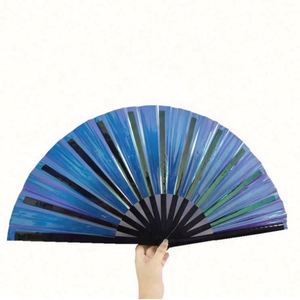 Abanico Plegable Grande de 13 Pulgadas/33 cm, Diseño de Rosas Hecho a Mano, Marco de Bambú Negro, Tela y Plástico, Regalo Perfecto para Fiestas, Abanico para Eventos - Product Image 2