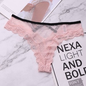 Culottes/tangas sexy pour femmes, style européen et américain, en maille transparente respirante avec bordure en dentelle, entrejambe en coton - Product Image 5