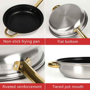 12Pcs Nhà Bếp Chậu Và Chảo 410 Thép Không Gỉ Cổ Phiếu Súp Nồi Nấu Ăn Nồi Đặt Chảo Không Dính Đồ Nấu Nướng Thiết Lập - Product Image 5