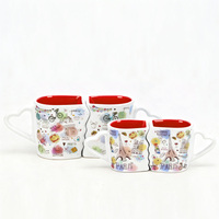 Ensemble de tasses à café en céramique personnalisables, style Paris, monuments touristiques, souvenir, couple s'embrassant, avec poignée, sans BPA, passe au micro-ondes