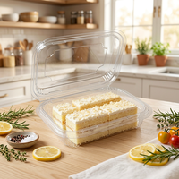 Contenant alimentaire jetable en PET à charnière avec couvercle transparent – Boîtes pour salades, pains, pâtes, accompagnements et plats à emporter (taille personnalisée)