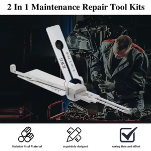 Bộ dụng cụ mở khóa ô tô bằng thép không gỉ KW5 2 trong 1, kèm móc khóa, dụng cụ lấy vòng O, bộ dụng cụ kỹ thuật mở khóa xe dùng cho bảo trì sửa chữa - Product Image 3