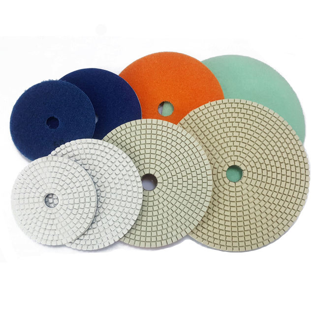 5 Inch Resin for Concrete Floor Resin Dry Polishing Pad One Set Resin Pad Buffing Pads Floor Polishing Tools Dry Polishing Pad