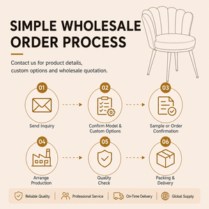 DM Modern <strong>Scallop</strong> Dining <strong>Chair</strong> With Soft Upholstery Round Seat and Stable Foot Pads for Cafe Restaurant Supply - Product Image 6