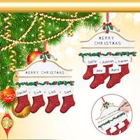 Ornement de Noël personnalisé pour cheminée en résine, décoration de chaussettes de Noël suspendues avec nom, décoration de sapin de Noël pour les fêtes