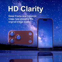 Film protecteur d'objectif d'appareil photo anti-rayures en aluminium haute teneur en alumine 9H avec armure métallique intégrée pour iPhone 18 Pro Max 17 (vente en gros)