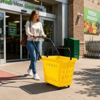 Panier à main en plastique coloré YOUBANG avec une capacité de 35 L, écologique et durable pour les courses au supermarché et la vente au détail d'épicerie