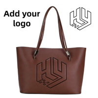 Sacs fourre-tout en cuir PU pour femmes avec logo personnalisé, fermeture éclair, imperméables, tendance, vente en gros, sacs fourre-tout de créateur pour femmes