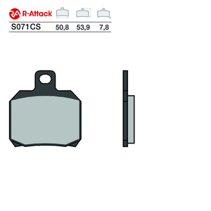 R-Attack แผ่นเบรคหน้าเซรามิกคาร์บอน50.8x53.9x7.8 R90ด้านหลังได้รับการรับรอง - Product Image 1