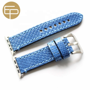 pintado borde plano grueso amplia costura serpiente python correa de reloj de cuero genuino para <span class=keywords><strong>Apple</strong></span> relojes 38 40 42 44mm - Product Image 3