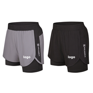 Dual <b>Layer</b> Phone Pocket Athletic Men's Shorts Quick Dry Running Gym Training Sports Shorts - Product Image 2