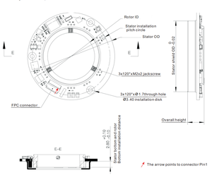Codificador Magnético Absoluto Multivuelta, Diámetro Interior 38 mm, Diámetro Exterior 65 mm, Grosor 7 mm, Resolución 17-24 bits, Precisión 0.01-0.05 - Product Image 3
