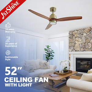 1stshine Ventilateur de Plafond Style Europe 52 Pouces en Bois Massif Décoratif Led Ventilateur de Plafond avec Lumière et Télécommande - Product Image 1