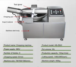 Factory Direct Sales Of Commercial Cutting Mixers For Meat Processing Meat Bowl Cutters Pounded Yam Machine Frozen Meat Cutting