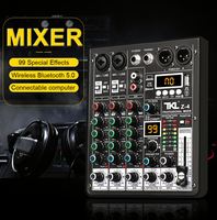 Carte son pour diffusion en direct Bekboes X-4, production musicale à domicile, 12V, 4 canaux, mini mixeur audio