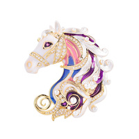 Broche Tête de Cheval Colorée XILIANGFEIZI – Cadeau Souvenir, Accessoire de Mode Personnalisé, Épingle Animale